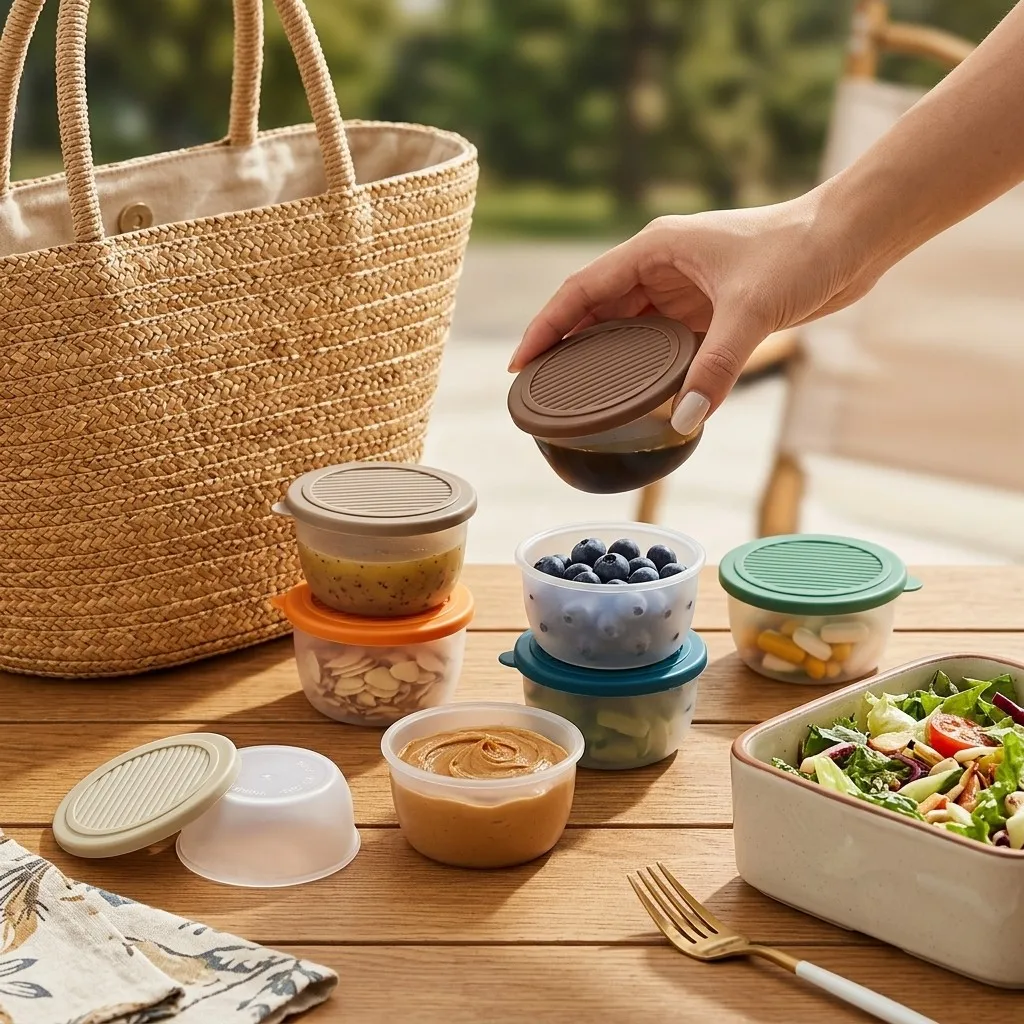 2/6Pcs Mini Plastic Dressing S - Sauce Dipping Cup recension och pris
