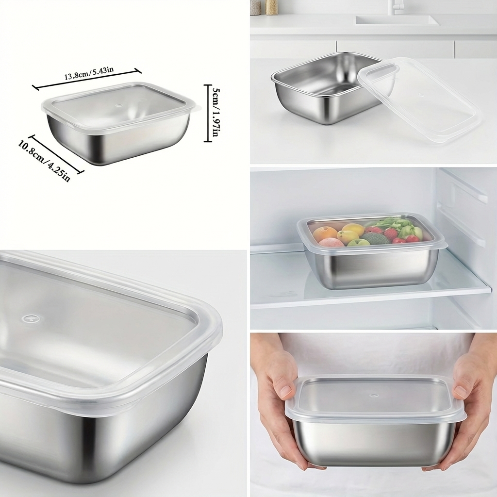 5PCS Stainless Steel Food Stor - Meal Prep Kitchen recension och pris