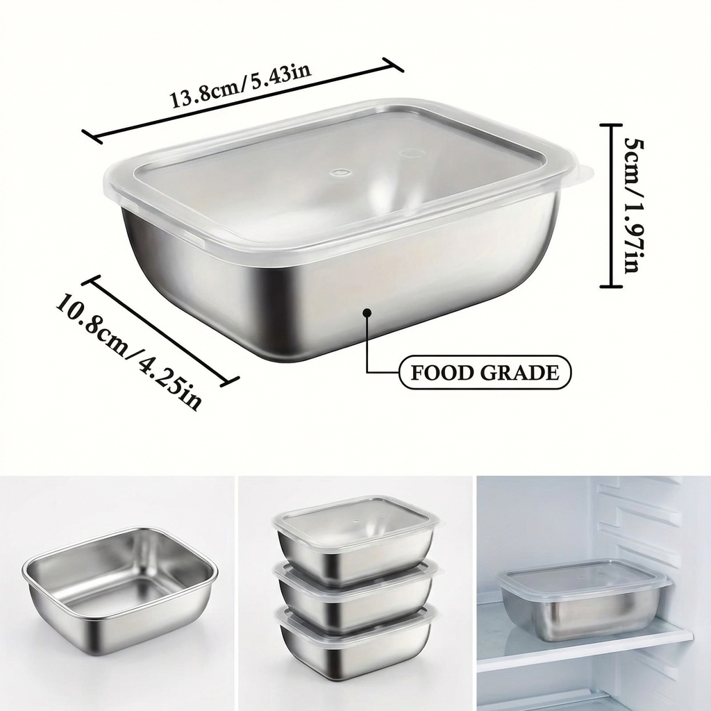 5PCS Stainless Steel Food Stor - Meal Prep Kitchen recension och pris