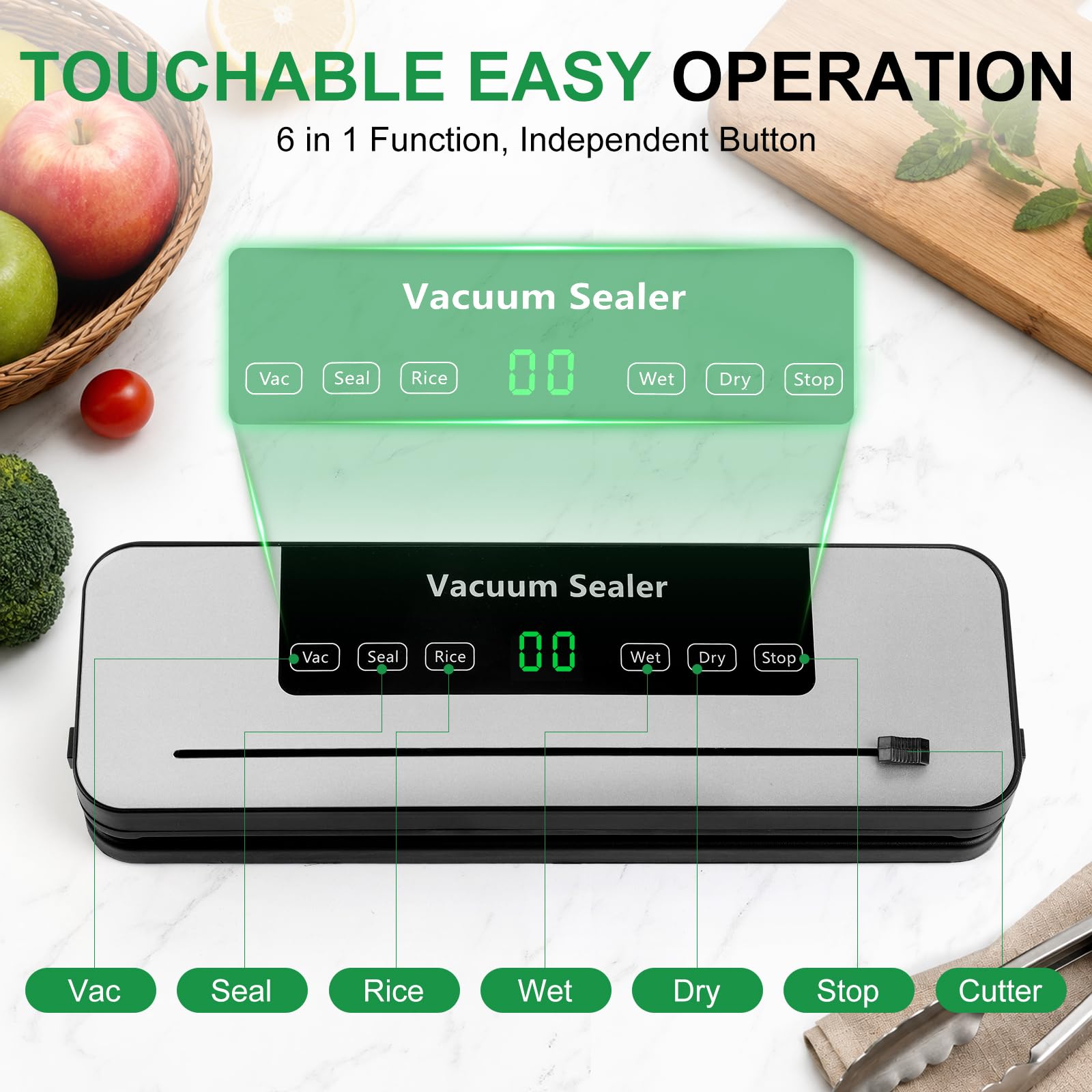 Food Vacuum Sealer Machine 6 M - Meal Prep With Rice recension och pris